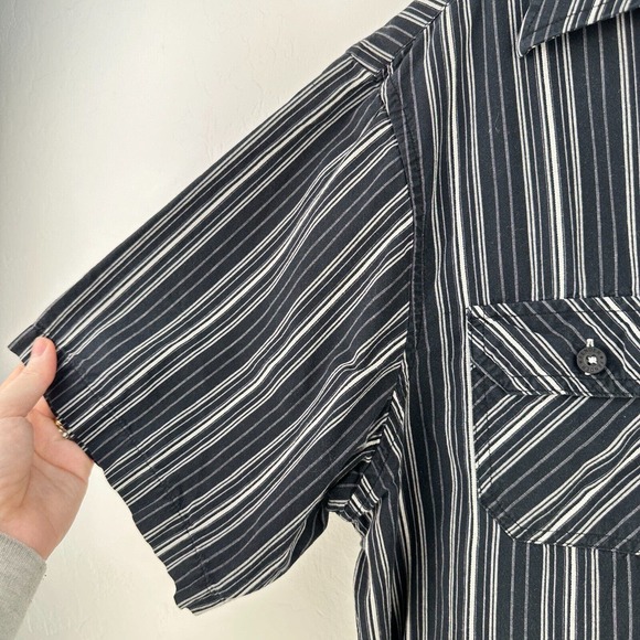 Fender Rock & Roll Religion Shirt Men XL Black Pinstriped Short Sleeve Button Up - Picture 3 of 11